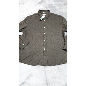 Julian & Mark Men's Large Olive Heavy Mix Twill Long Sleeve Shirt NWT